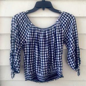 Hollister B&W plaid crop